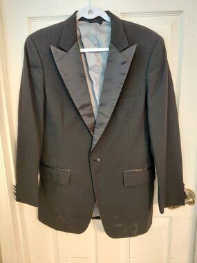 Vintage Christian Dior Monsieur Tuxedo Blazer Jacket Mens Size 38R One Button